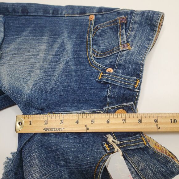 Levi’s Shorts Women Size 1 Slouch 504 Dark Way Distressed Hem Legs NEW - Picture 10 of 14